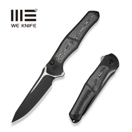WeKnife 702XI LE No 087/150 Black Integral Titanium/Aluminum Foil Carbon Fiber, Black Stonewashed M390 (WE07B-2)