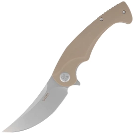 Nóż składany Kubey Scimitar Tan G10, Beadblasted 14C28N (KU173M)