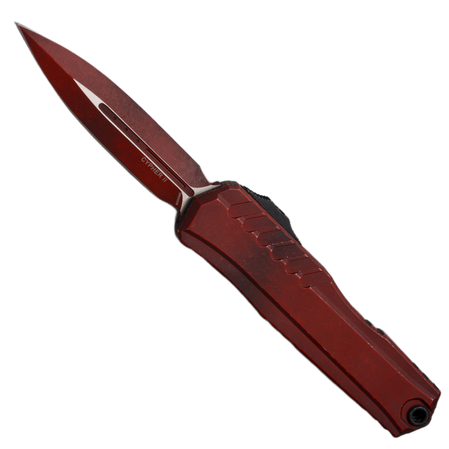 Nóż automatyczny OTF Microtech Cypher II D/E Weathered Crimson Aluminum, Weathered Crimson M390MK by Deryk Munroe i Tony Marfione (1242-1WCM)