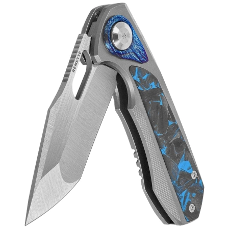 Nóż składany Remette RT-Saker Falcon Gray Titanium/Carbon Fiber, Manual Fine Grinding Satin CPM S45VN (ASTP-1)