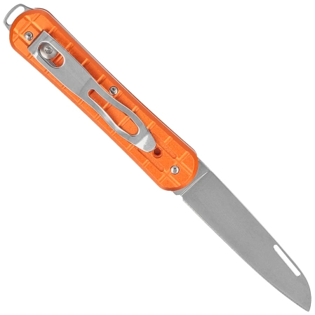 Fox Vulpis Grenade Pattern Orange Aluminum Knife, Polished N690Co (FX-VPGP130 OR)