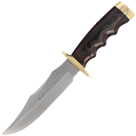 Muela Bufalo-17R Red Pakka Wood Knife, Satin X50CrMoV15