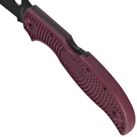 Spyderco Stretch 2 XL Sprint Run Burgundy FRN Knife, TiCN Micro-Melt PD#1 by Sal Glesser (C258BGBKP)