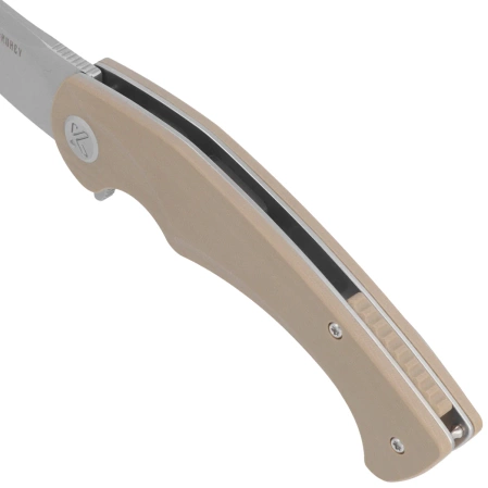 Kubey Scimitar KU173M Knife Tan G10, Bead Blasted 14C28N