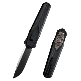 Remette RT-Swordfish CP Knife Black Aluminum/Copper Carbon Fiber, Titanium Black Stonewashed S35VN (ZL103D14)