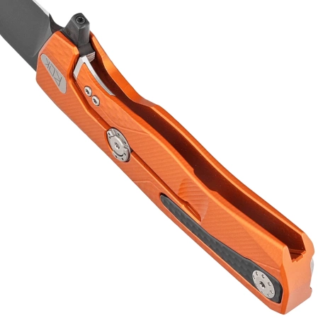 Nóż składany LionSteel ROK Orange Aluminium, Black M390 by Molletta (ROK A OB)