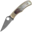 Spyderco Bug Knife Nickel Silver/Abalone, Satin 12C27 (C133AP)