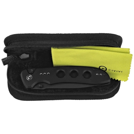 Civivi Hyperpulse Black Aluminum Knife, Black Stonewashed 14C28N (C23087A-1)