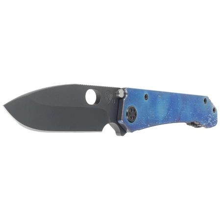 Nóż składany Medford 187 DP Brushed/Flamed ''Galaxy'' Titanium, Black HW, Brsh/''Galaxy'' Clip, DLC D2 by Greg Medford (MK002DPD-03PV-TPCF-Q4)