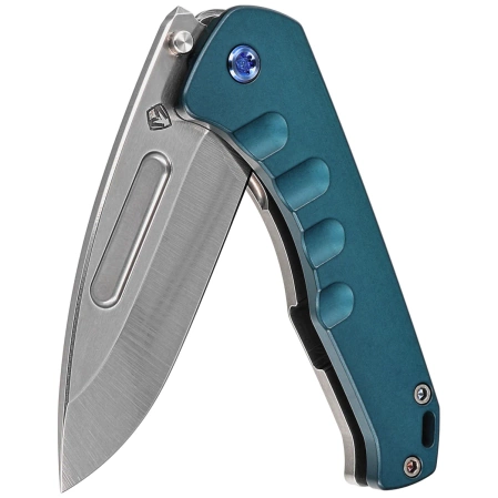 Nóż składany Medford Praetorian Swift FL Flipper Drop Point Blue Aluminium, Tumbled S45VN by Greg Medford