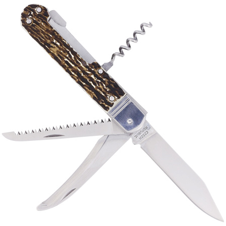 Mikov Fixir Imit. Dear Stag, Mirror hunting pocket knife (232-XH-4V Z)