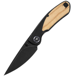 Nóż składany Bestech Lito Black Titanium / Olive Wood, Black Stonewashed M390 by Ostap Hel (BT2307C)