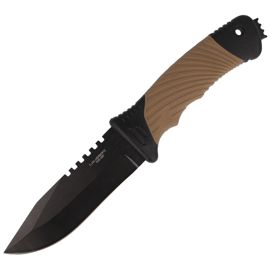 Nóż Herbertz CJH Coyote Brown Plastic/Black Rubber, Black 420 (585412)