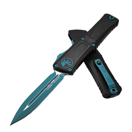 Nóż automatyczny OTF Microtech Combat Troodon D/E Gen III Black Aluminium, Turquoise M390MK by Tony Marfione (1142-1TQSK)