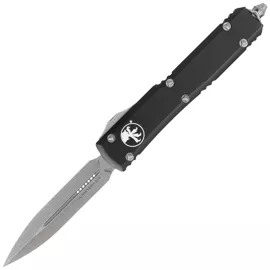 Nóż automatyczny OTF Microtech Ultratech D/E Black Aluminium, Apocalyptic M390 by Tony Marfione (122-10AP)