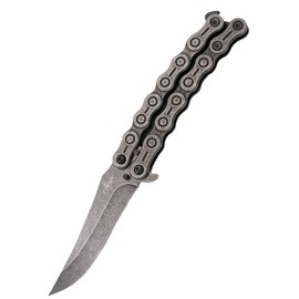 Nóż motylkowy Third Decor Habitat Balisong Chain Stainless Steel, Stonewashed 420 (K2819)