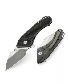 Nóż składany Bestech Goblin Dark Grey Titanium/Carbon Fiber, Stonewashed/Satin CPM S35VN (BT1711E)