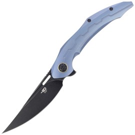 Nóż składany Bestech Marukka Blue Titanium, Black Stonewashed M390 by Kombou (BT2002B)