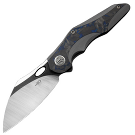 Nóż składany Bestech Nogard Grey Titanium/Black Blue Marbled Carbon Fiber, Satin/Black Stonewashed M390 by Kombou (BT2105A)