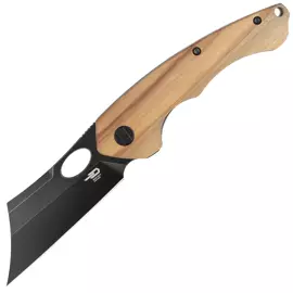 Nóż składany Bestech Skirmish Natural Olivewood, Black Stonewashed 154CM (BL06C)