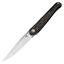 Nóż składany Bestech Spear Phisher Black Titanium/Dark Matter Gold Fat Carbon, Hand Rubbed Satin M390 by Todd Knife and Tool (BT2405D)