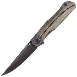 Nóż składany Bestech Thyra Bronze Stonewashed Titanium/Carbon Fiber, Black Stonewashed M390 by Kombou (BT2106C)