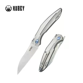 Nóż składany Kubey Barracuda Grey Titanium, Satin M390 by Parsons Bladeworks (KB299C)