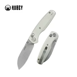 Nóż składany Kubey Breeze White G10, Stonewashed 14C26N by Caleb Waltman (KU288E)