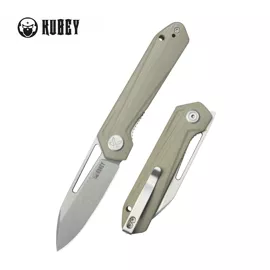 Nóż składany Kubey Royal Tan G10, Stonewashed 14C28N by Colin Maisonpierre (KU321Q)