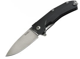 Nóż składany LionSteel KUR G10 Black, Stone Washed Blade (KUR BK)