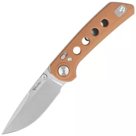 Nóż składany Reate PL-XT Tan G10, Stonewashed Nitro-V