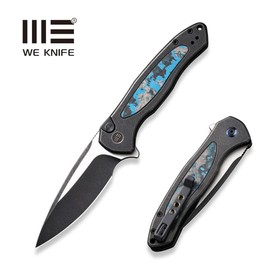 Nóż składany WE Knife Button Lock Kitefin LE No 078/157 Black Titanium/Arctic Storm Fat Carbon, Black Stonewashed/Satin CPM 20CV (WE19002N-1)