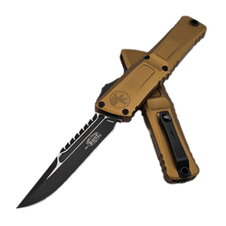 Nóż automatyczny OTF Microtech Combat Troodon Interceptor Gen III Signature Tan Aluminium, Black M390MK by Tony Marfione (1217-1TAS)