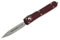 Nóż automatyczny OTF Microtech Ultratech D/E Merlot Red Aluminium, Stonewashed M390 by Tony Marfione (122-10MR)