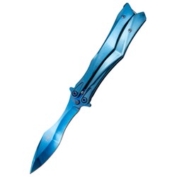 Nóż motylkowy Third Decor Habitat Balisong Blue Titanium Stainless Steel, Blue Titanium 420 (K2818A)