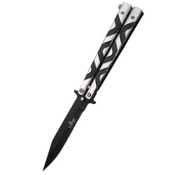 Nóż motylkowy Third Decor Habitat Balisong Grey/Black Aluminium, Black (12313)