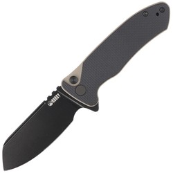 Nóż składany Kubey Knife Creon Black/Tan G10, Blackwashed AUS-10 (KU336F)