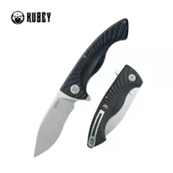 Nóż składany Kubey Timberwolf Black G10, Stonewashed 14C28N (KU208D)