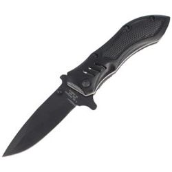 Nóż składany pólautomatyczny Herbertz Solingen Black Aluminium, Black Blade (228912)