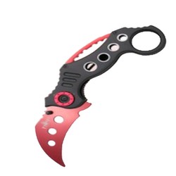 Nóż treningowy składany Third Decor Habitat K7104 Training Karambit Black Aluminium, Red 420