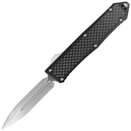 Nóż automatyczny OTF TacKnives Takcom Barracuda Carbon Fiber / Aluminium, Double Edge Satin D2