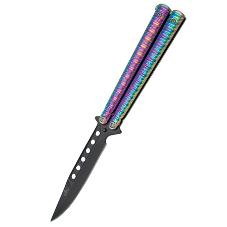 Nóż motylkowy Third Decor Habitat Balisong Rainbow Stainless Steel, Black (16071N)