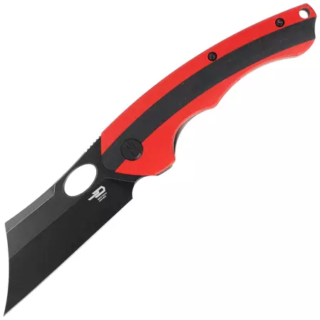 Nóż składany Bestech Skirmish Red / Black G10, Black Stonewashed D2 (BG44D)