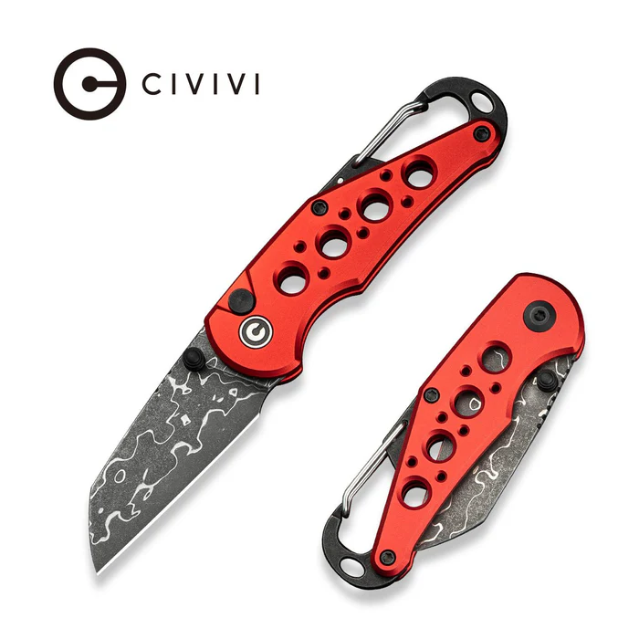 Nóż składany Civivi Pragma Red Aluminium, Damascus (C23062B-DS1)