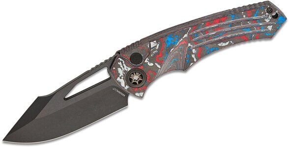 Nóż składany Heretic Pariah Manual ''Election Edition'' America Camo Carbon Fiber, Black DLC MagnaCut by Tony Marfione Jr. (H046-6A-USA/CC)