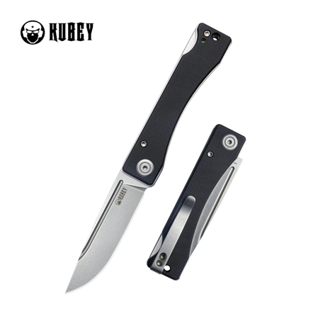 Nóż składany Kubey Akino Black G10, Beadblasted 14C28N by Tiguass (KU2102A)