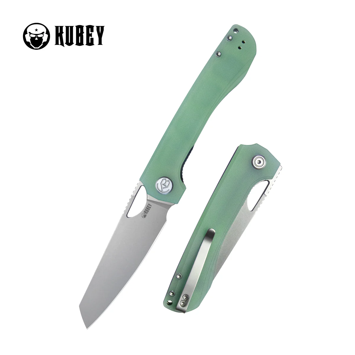 Nóż składany Kubey Elang Jade G10, Beadblasted AUS-10 by Sebastian Irawan (KU365C)