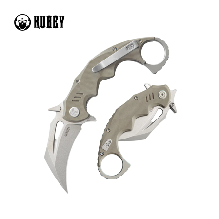 Nóż składany Kubey Mini Wrath Tan G10, Beadblasted 14C26N by MUZI Design (KU262C)