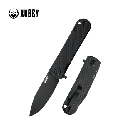 Nóż składany Kubey NEO Black G10, Black Stonewashed AUS-10 by Keanu Alfaro (KU371B)