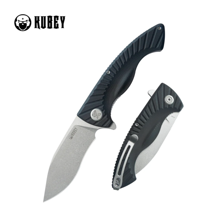 Nóż składany Kubey Timberwolf Black G10, Stonewashed 14C28N (KU208D)